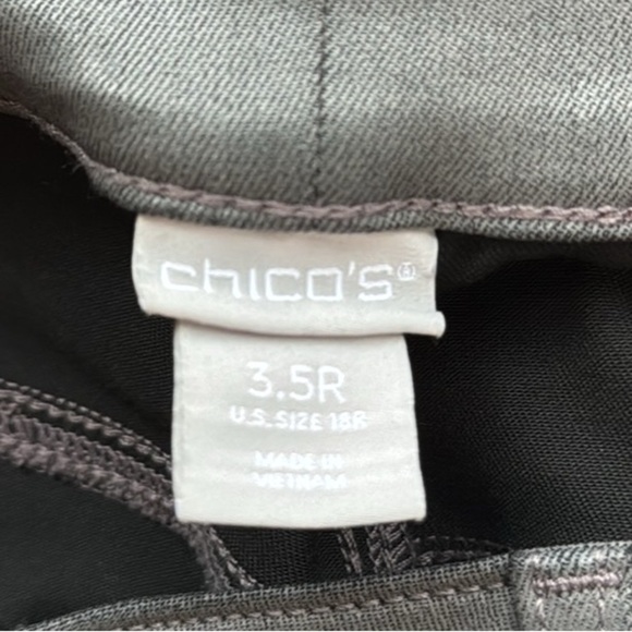 Chicos Denim Coated Slim Jeans in Moonwalk. Dark Gray. Size 3.5R or 18R. NWT. - Picture 8 of 10